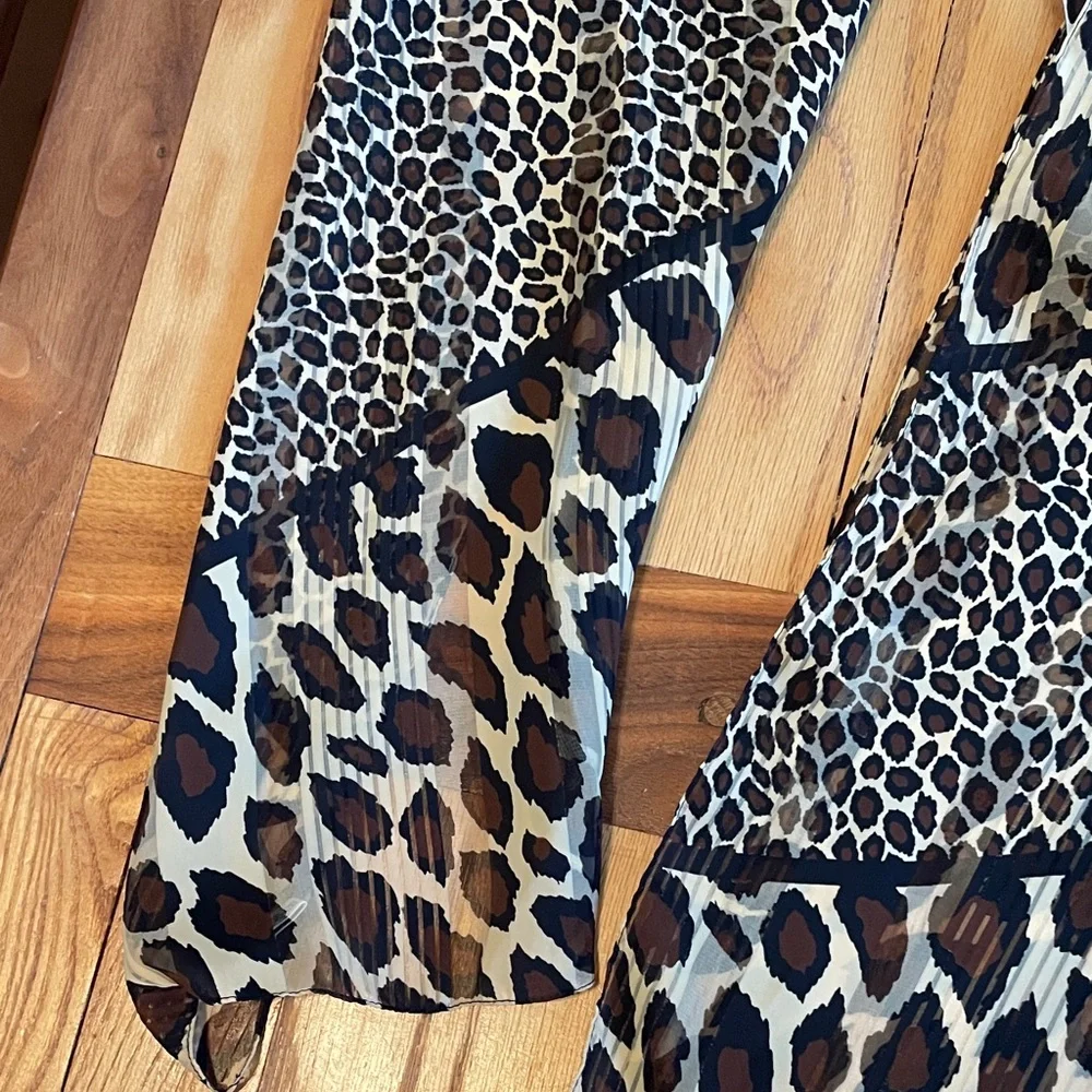 Vintage Federico Porta Scarf Made in Italy Leopard Animal Print Oblong Wrap